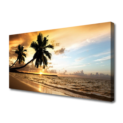 Quadro canvas Paisagem de praia com palmeiras