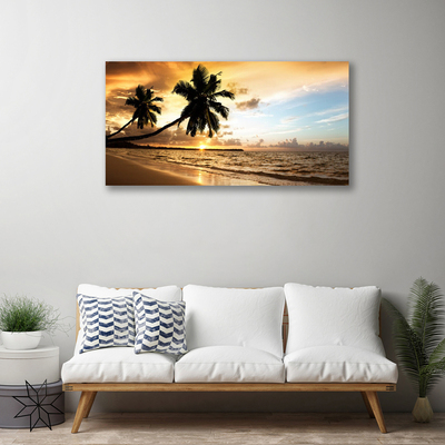 Quadro canvas Paisagem de praia com palmeiras