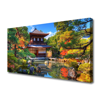 Quadro em tela Paisagem de jardim do Japão
