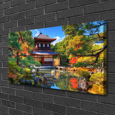 Quadro em tela Paisagem de jardim do Japão
