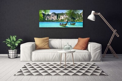 Quadro em tela Paisagem Marinha de Barcos