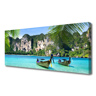 Quadro em tela Paisagem Marinha de Barcos