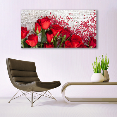 Quadro em tela Planta de flores rosas