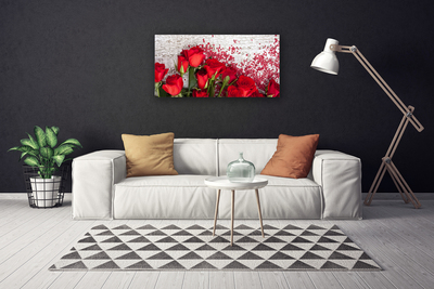 Quadro em tela Planta de flores rosas