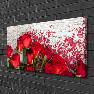 Quadro em tela Planta de flores rosas