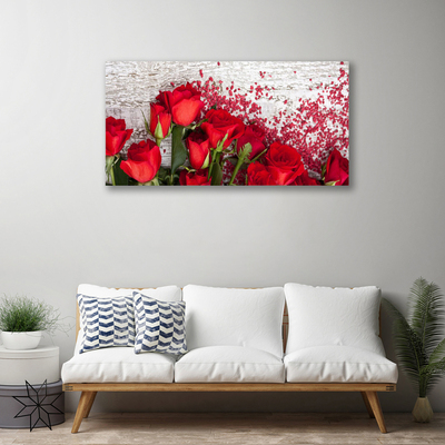 Quadro em tela Planta de flores rosas