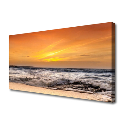 Quadro canvas Paisagem de ondas do sol do mar