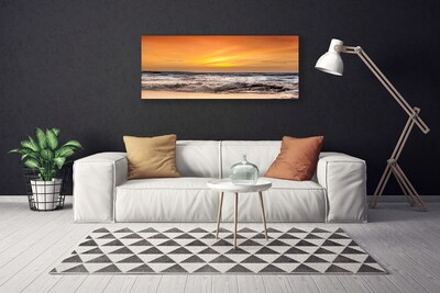 Quadro canvas Paisagem de ondas do sol do mar