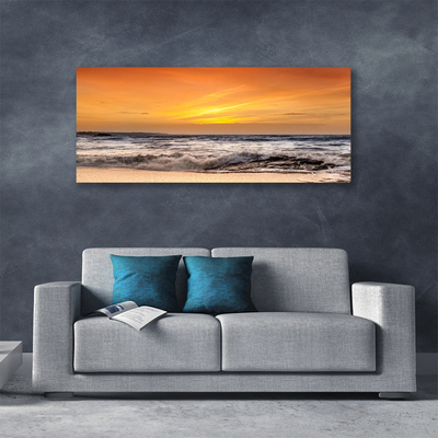 Quadro canvas Paisagem de ondas do sol do mar