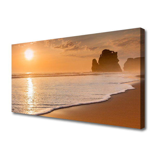 Quadro canvas Mar Praia Sol Paisagem