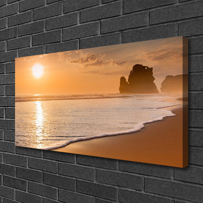 Quadro canvas Mar Praia Sol Paisagem