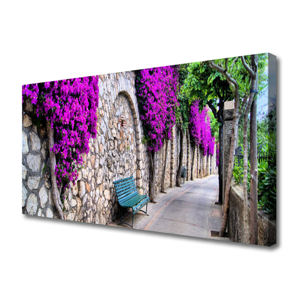 Quadro canvas Flores de banco de beco
