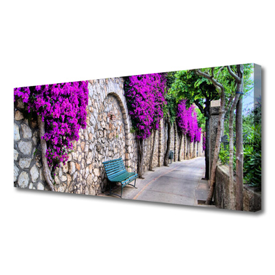 Quadro canvas Flores de banco de beco