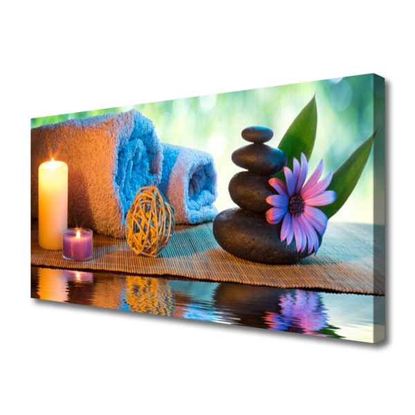 Quadro em tela Velas de flores de spa