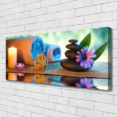 Quadro em tela Velas de flores de spa
