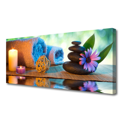 Quadro em tela Velas de flores de spa