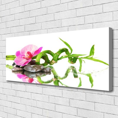 Quadro canvas Arte em Pedras de Flores de Bambu