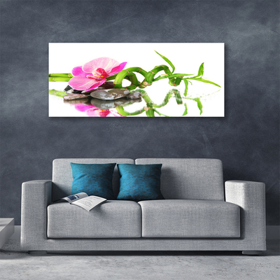 Quadro canvas Arte em Pedras de Flores de Bambu
