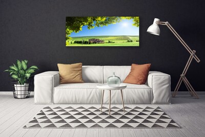Quadro em tela Paisagem de folhas de campo