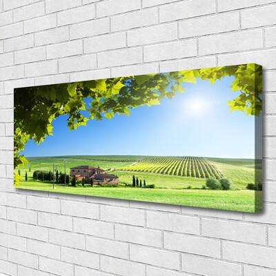 Quadro em tela Paisagem de folhas de campo