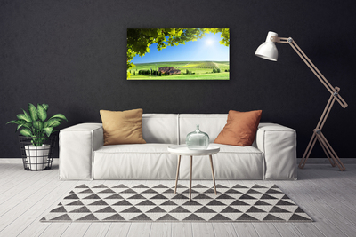 Quadro em tela Paisagem de folhas de campo