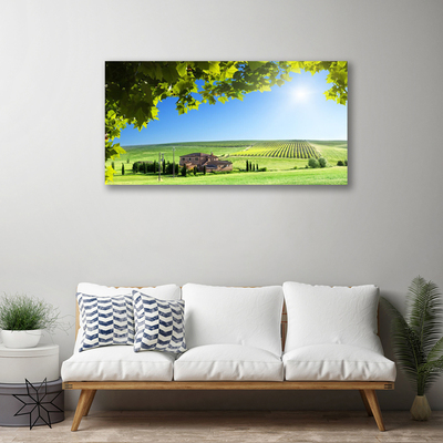Quadro em tela Paisagem de folhas de campo