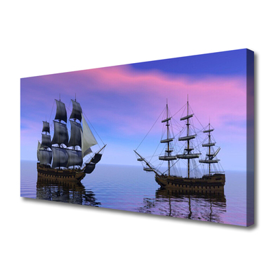 Quadro em tela Paisagem Marinha de Barcos