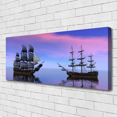 Quadro em tela Paisagem Marinha de Barcos
