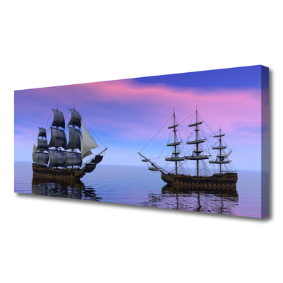 Quadro em tela Paisagem Marinha de Barcos