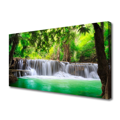Quadro em tela Cachoeira Lago Floresta Natureza