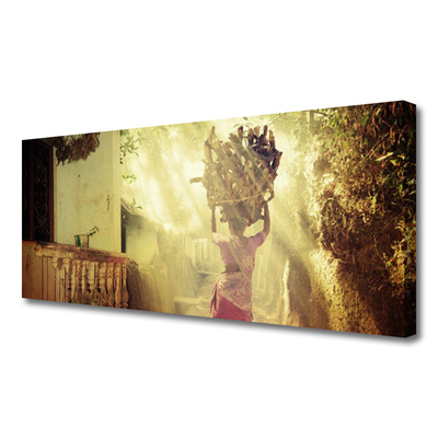 Quadro canvas Mulher Homem Madeira