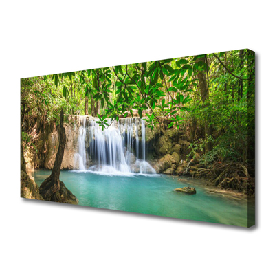 Quadro canvas Cachoeira Lago Floresta Natureza