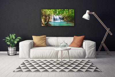 Quadro canvas Cachoeira Lago Floresta Natureza