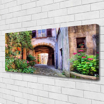 Quadro em tela Beco Flores Casas Planta