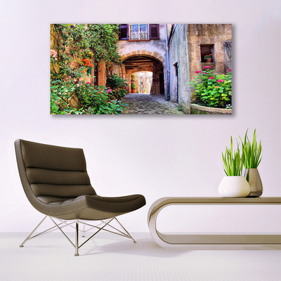 Quadro em tela Beco Flores Casas Planta