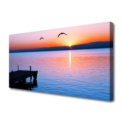 Quadro canvas Paisagem solar do cais do mar