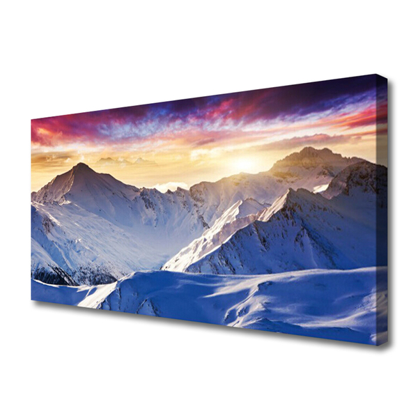 Quadro canvas Paisagem de montanhas e neve