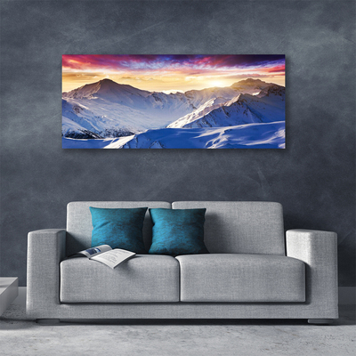 Quadro canvas Paisagem de montanhas e neve
