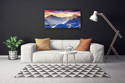 Quadro canvas Paisagem de montanhas e neve
