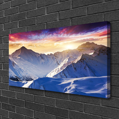 Quadro canvas Paisagem de montanhas e neve