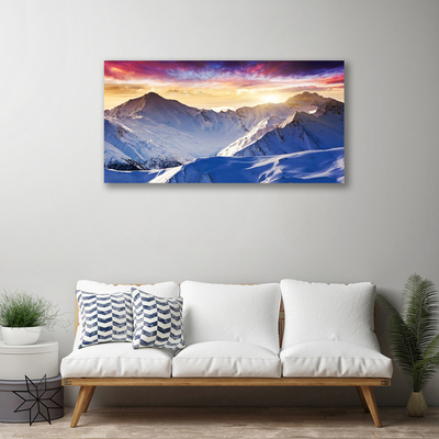 Quadro canvas Paisagem de montanhas e neve