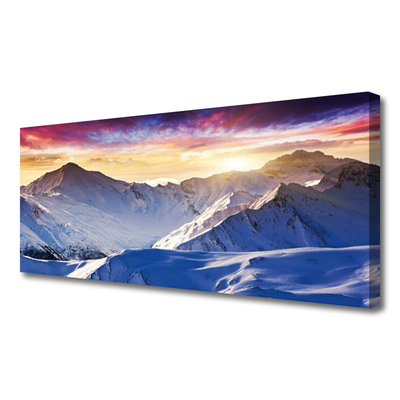 Quadro canvas Paisagem de montanhas e neve