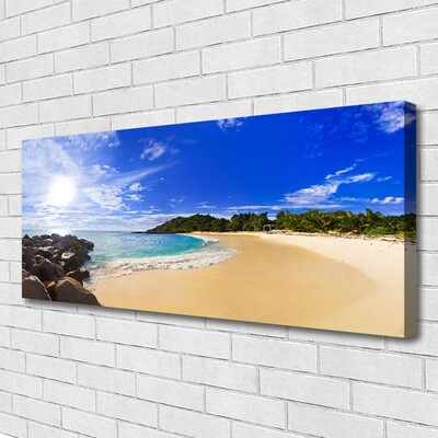 Quadro em tela Paisagem de praia, mar e sol