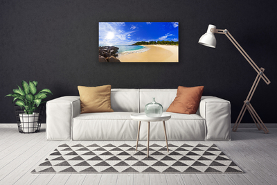 Quadro em tela Paisagem de praia, mar e sol