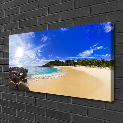 Quadro em tela Paisagem de praia, mar e sol