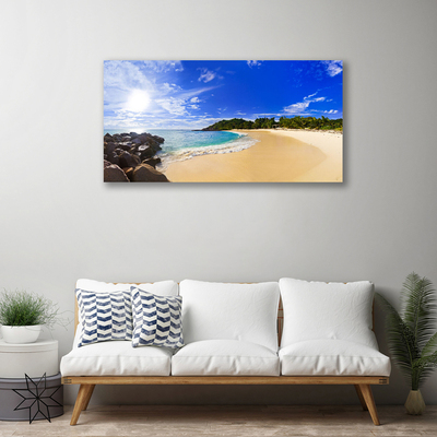 Quadro em tela Paisagem de praia, mar e sol