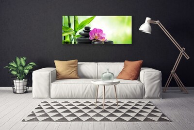 Quadro em tela Folhas Gráficas de Bambu