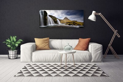 Quadro canvas Paisagem de montanhas com cachoeiras