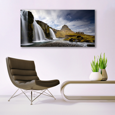 Quadro canvas Paisagem de montanhas com cachoeiras