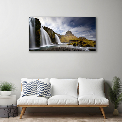 Quadro canvas Paisagem de montanhas com cachoeiras